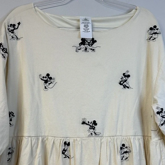 Disney Parks Noir Collection Mickey Minnie Embroidered Vintage Style Dress 1X - Picture 4 of 8